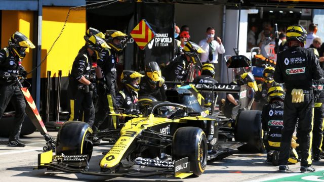Daniel Ricciardo in zijn Formule 1 auto tijdens de Italiaanse Grand Prix