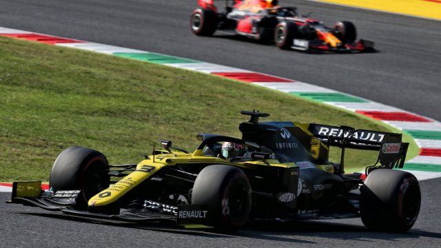 Daniel Ricciardo in zijn Formule 1 auto tijdens Grand Prix van Italië